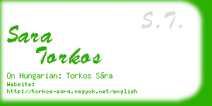 sara torkos business card